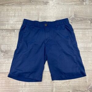 Under Armour Men Golf Shorts HeatGear Navy Blue Size 32 Flat Front Athletic